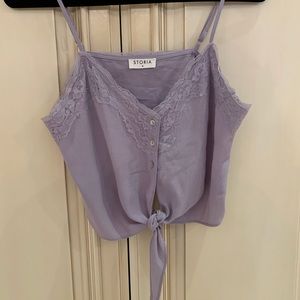 3 for 30$: Storia Lavender Tie-Front Crop Top